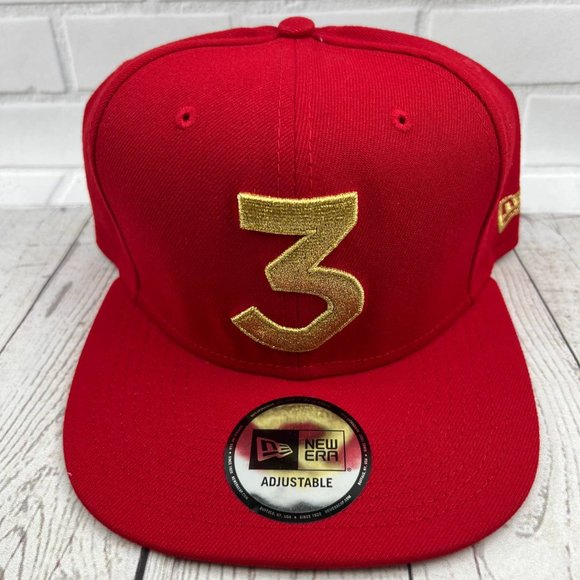 Chance The Rapper 3 New Era Hat‎ Snap back Cap Red Gold New Men